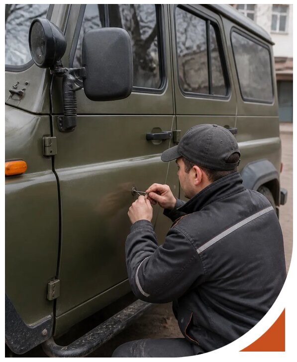 Профессиональное вскрытие автомобиля УАЗ без повреждений в Киселёвске